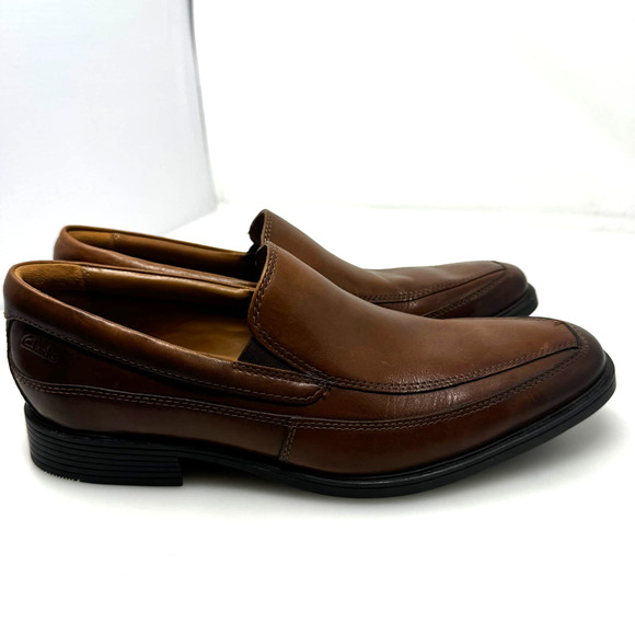 Clarks Cushionaire Tilden Free Laofers Style 22261 Size 9 in Dark Tan Leather - Picture 5 of 6